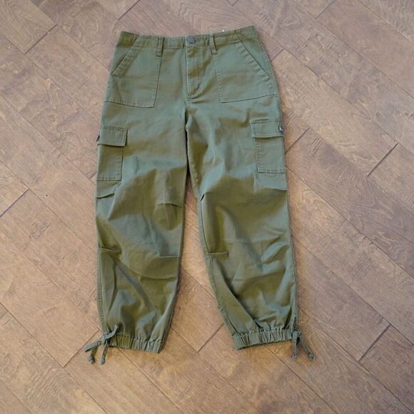Alice + Olivia High Waisted‎ Cargo Pants, Military, SIZE 28 ARMY GREEN - Picture 1 of 8
